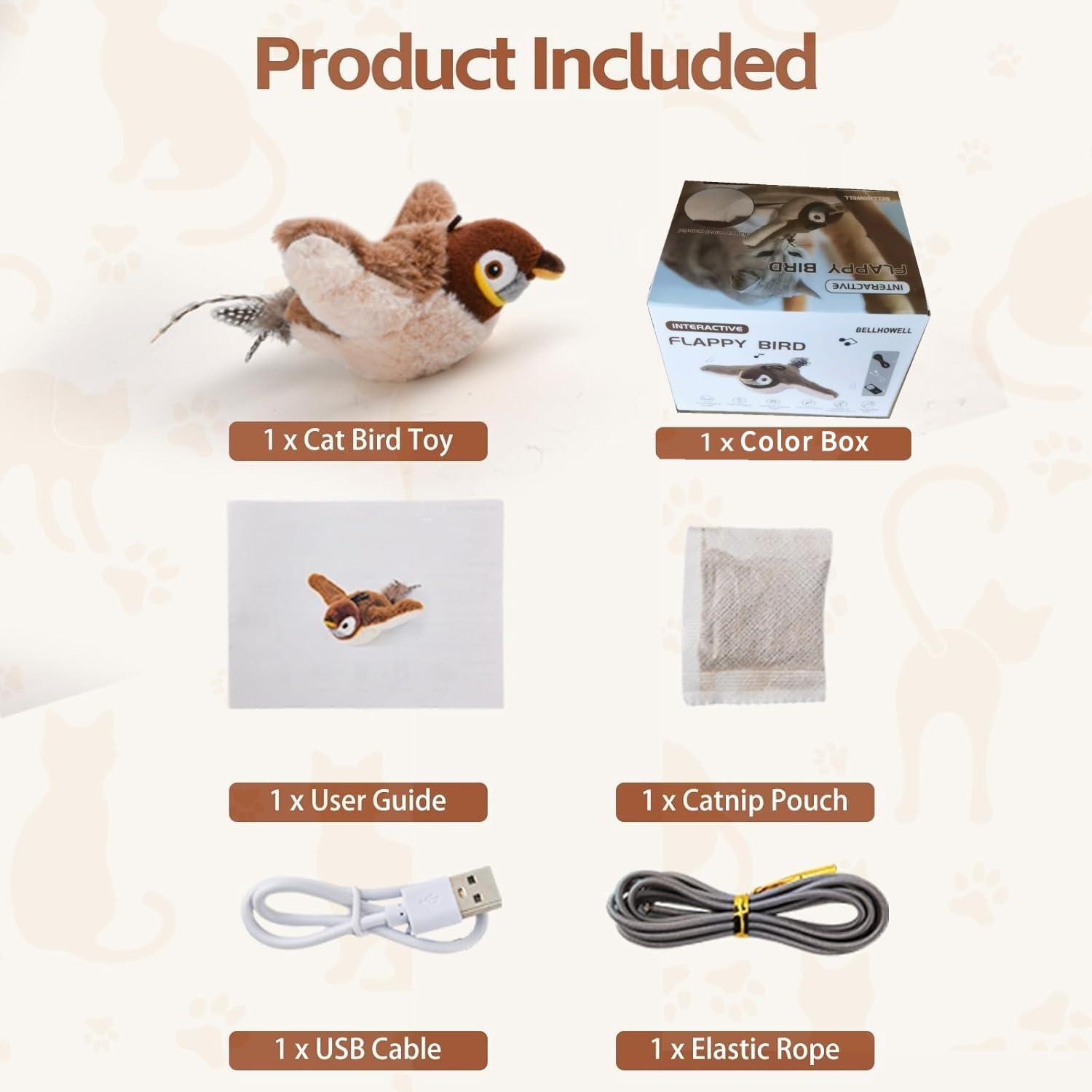 Aurece – Lifelike Flapping Bird Cat Toy KittyHunt Pro