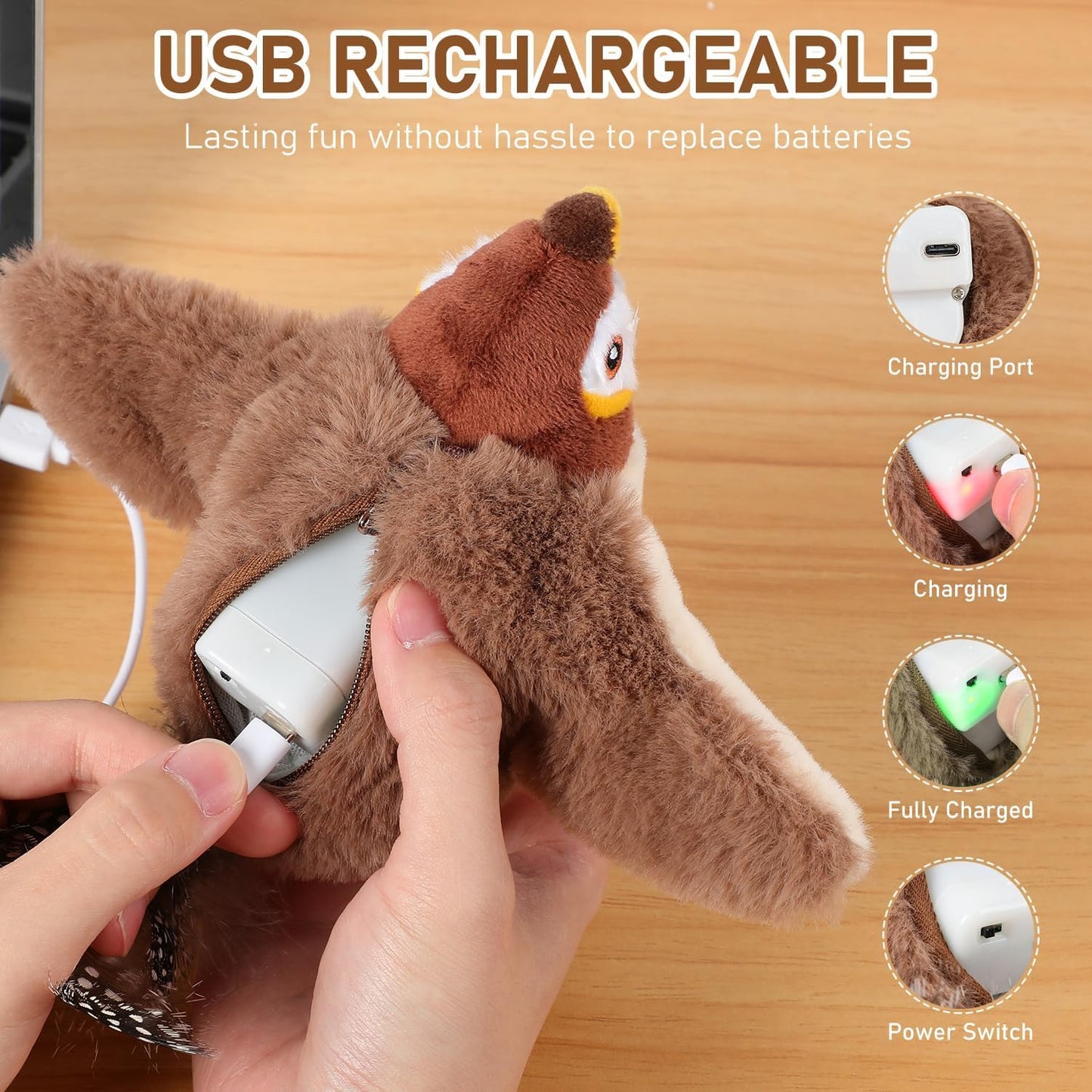Aurece – Lifelike Flapping Bird Cat Toy KittyHunt Pro
