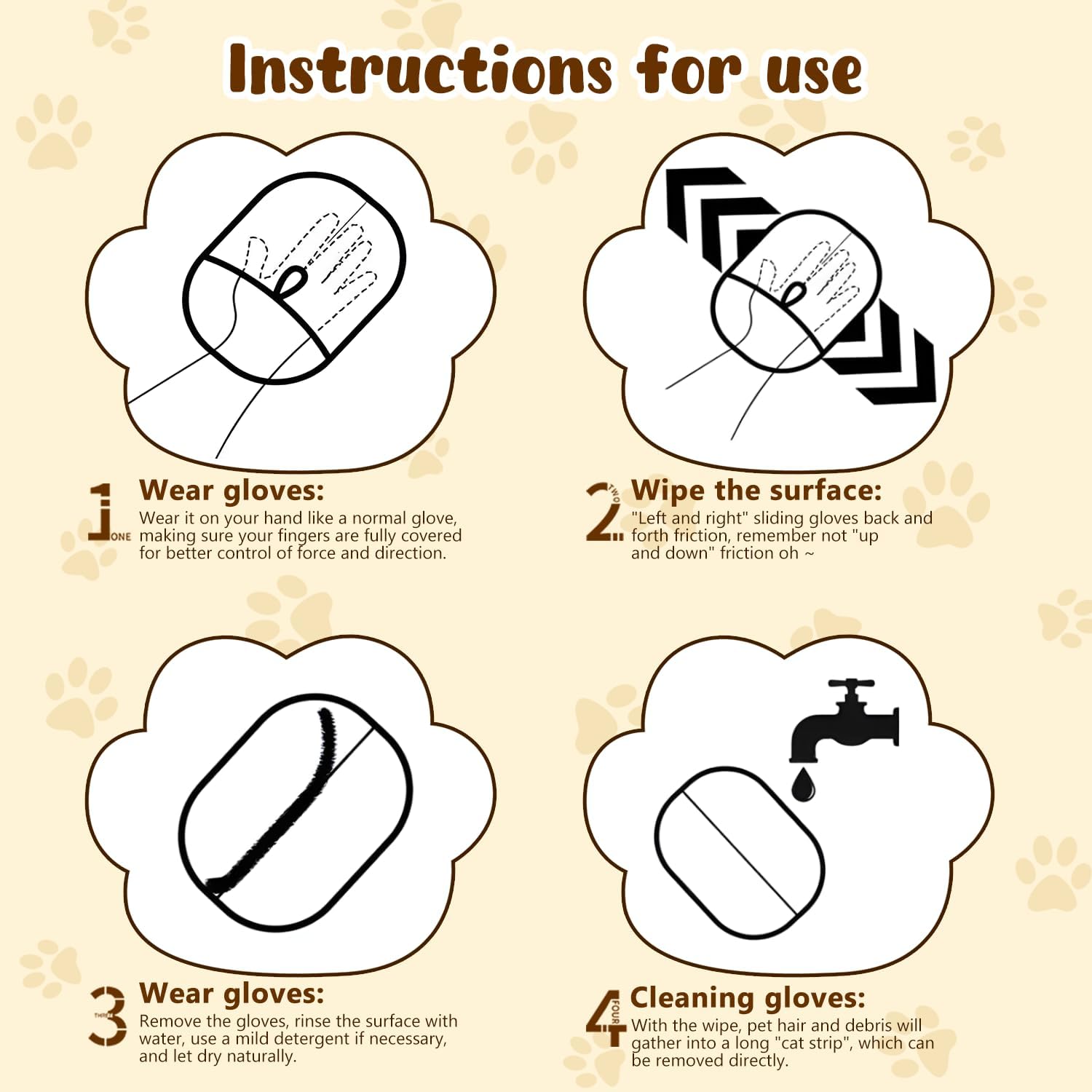 Aurece – Pet Static Hair Removal Gloves
