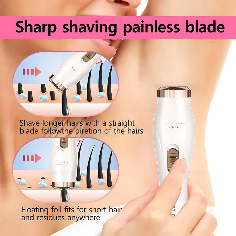 Women’s 2-in-1 Double-Head Electric Shaver & Epilator – Body, Leg, Underarm & Bikini Trimmer (Waterproof, USB)