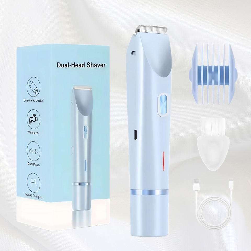Women’s 2-in-1 Double-Head Electric Shaver & Epilator – Body, Leg, Underarm & Bikini Trimmer (Waterproof, USB)