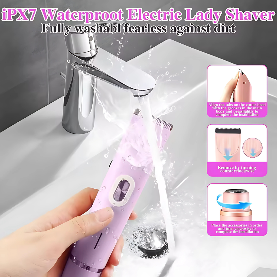 Women’s 2-in-1 Double-Head Electric Shaver & Epilator – Body, Leg, Underarm & Bikini Trimmer (Waterproof, USB)