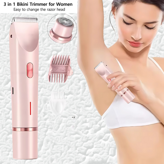 Women’s 2-in-1 Double-Head Electric Shaver & Epilator – Body, Leg, Underarm & Bikini Trimmer (Waterproof, USB)