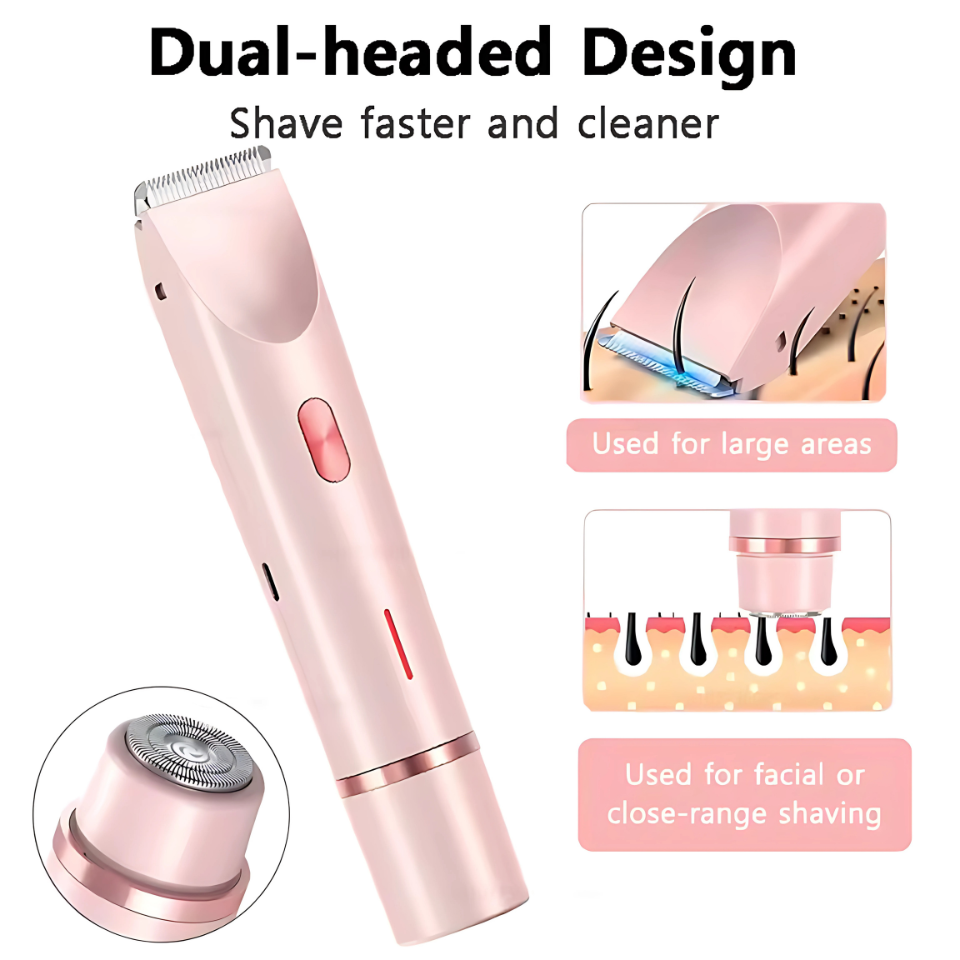 Women’s 2-in-1 Double-Head Electric Shaver & Epilator – Body, Leg, Underarm & Bikini Trimmer (Waterproof, USB)