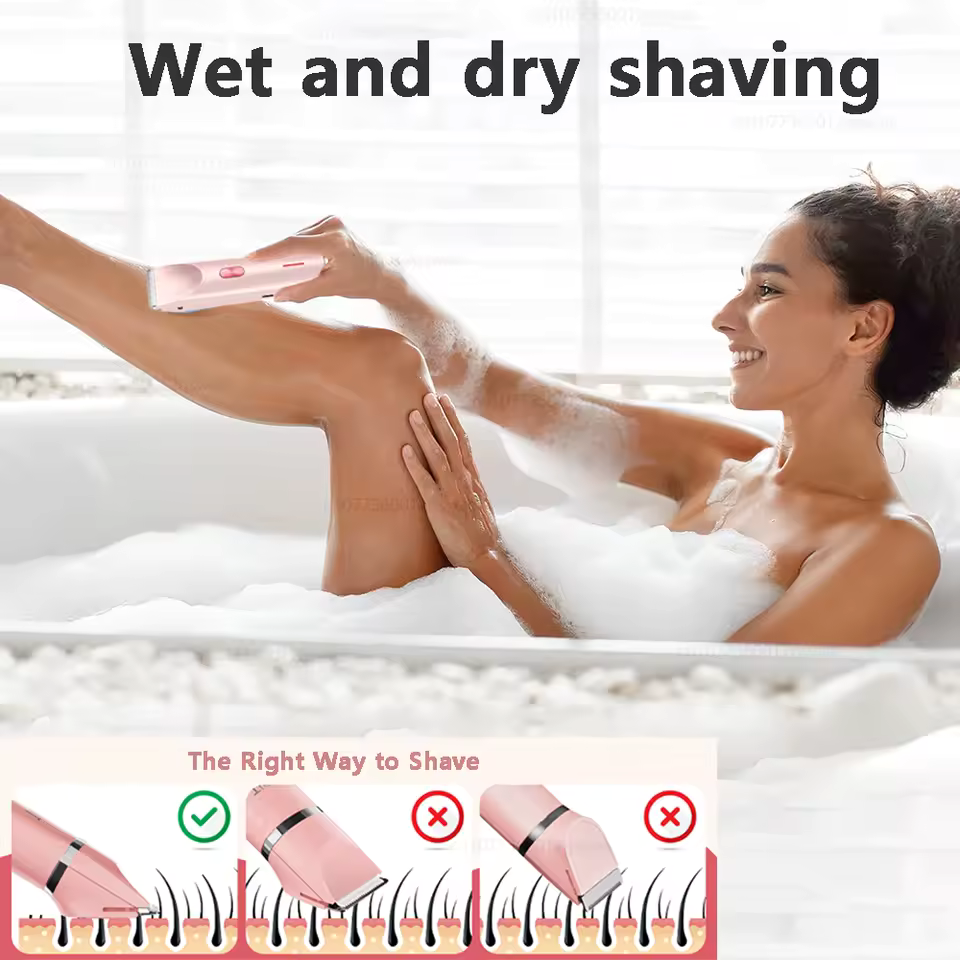 Women’s 2-in-1 Double-Head Electric Shaver & Epilator – Body, Leg, Underarm & Bikini Trimmer (Waterproof, USB)