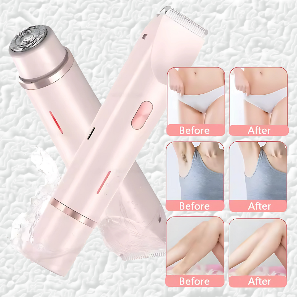 Women’s 2-in-1 Double-Head Electric Shaver & Epilator – Body, Leg, Underarm & Bikini Trimmer (Waterproof, USB)