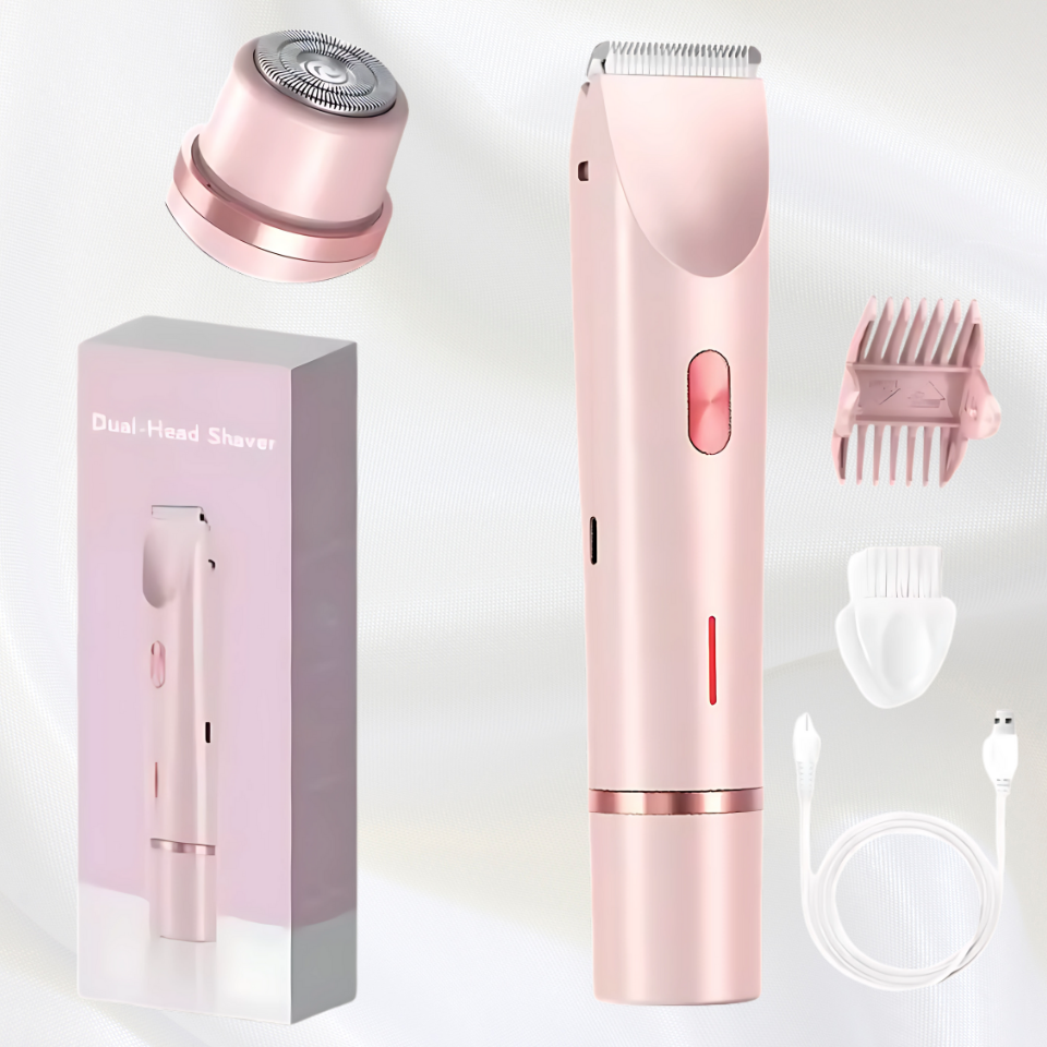Women’s 2-in-1 Double-Head Electric Shaver & Epilator – Body, Leg, Underarm & Bikini Trimmer (Waterproof, USB)