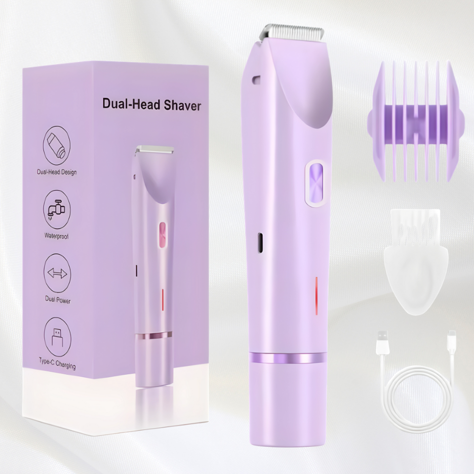 Women’s 2-in-1 Double-Head Electric Shaver & Epilator – Body, Leg, Underarm & Bikini Trimmer (Waterproof, USB)