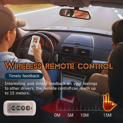 Aurece - Funny Car Middle Finger LED Light with Remote, Road Rage Signal, Brake Warning, Car Accessory