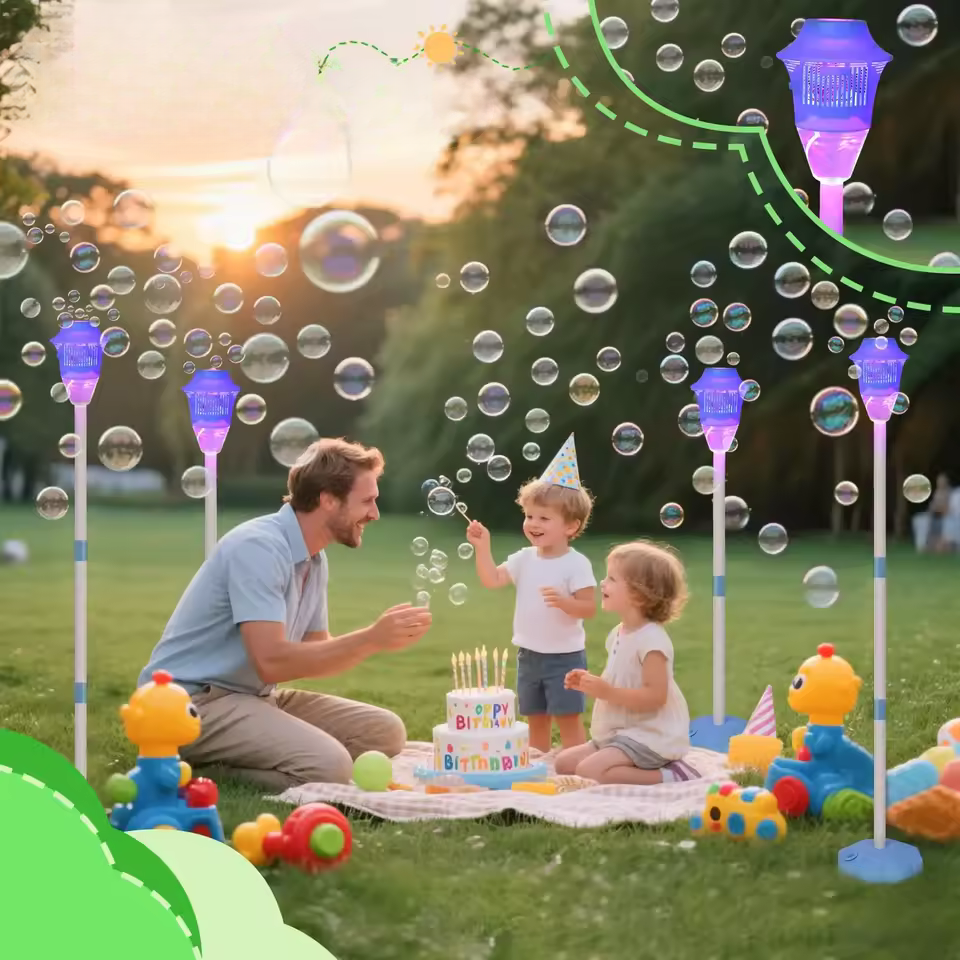 Automatic sunflower Bubble Gun Electric Street Lamp Soap Bubble Machine Maker Outdoor Games for for Wedding Birthday Party Toys