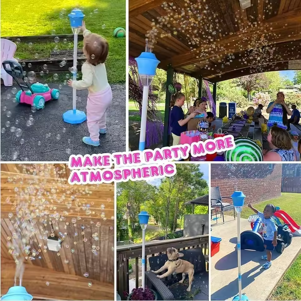Automatic sunflower Bubble Gun Electric Street Lamp Soap Bubble Machine Maker Outdoor Games for for Wedding Birthday Party Toys