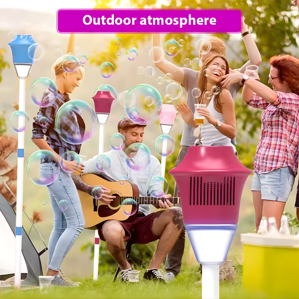 Automatic sunflower Bubble Gun Electric Street Lamp Soap Bubble Machine Maker Outdoor Games for for Wedding Birthday Party Toys