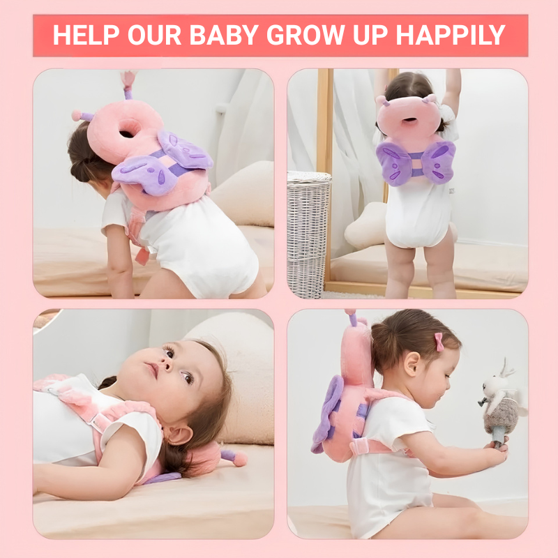 Baby Anti-Fall Head Protection Pillow Children's Protective Toddler Anti-Collision Hat Cute Turtle & Butterfly Toy Pillow