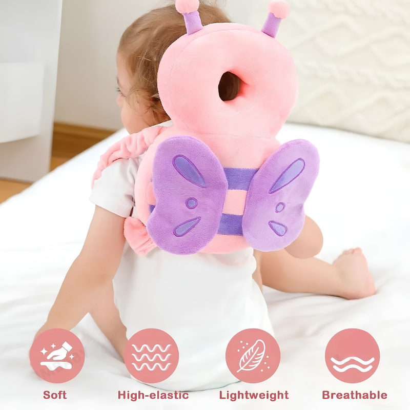 Baby Anti-Fall Head Protection Pillow Children's Protective Toddler Anti-Collision Hat Cute Turtle & Butterfly Toy Pillow