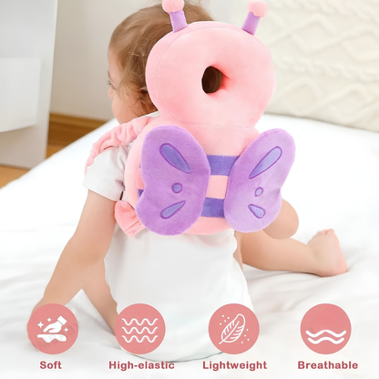 Baby Anti-Fall Head Protection Pillow Children's Protective Toddler Anti-Collision Hat Cute Turtle & Butterfly Toy Pillow