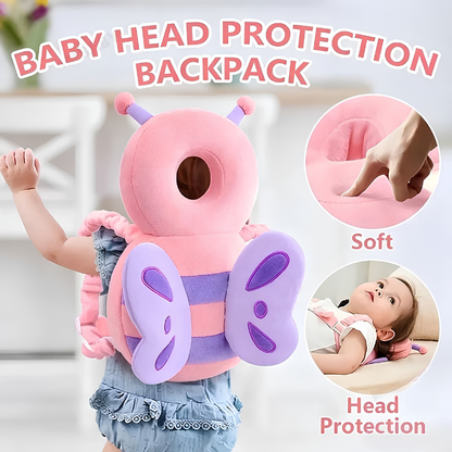 Baby Anti-Fall Head Protection Pillow Children's Protective Toddler Anti-Collision Hat Cute Turtle & Butterfly Toy Pillow