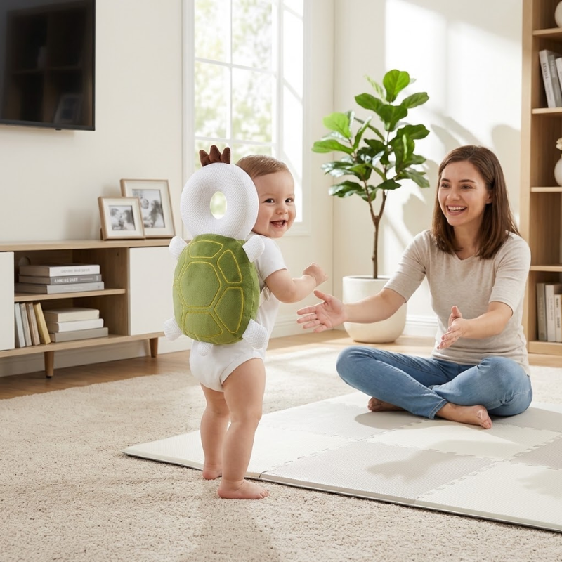 Baby Anti-Fall Head Protection Pillow Children's Protective Toddler Anti-Collision Hat Cute Turtle & Butterfly Toy Pillow