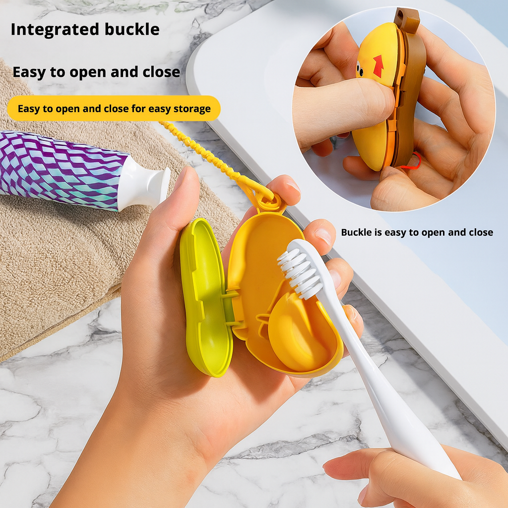Portable Banana Toothbrush and Toothpaste Case – Travel Dustproof Storage Box, Cute Protective Holder