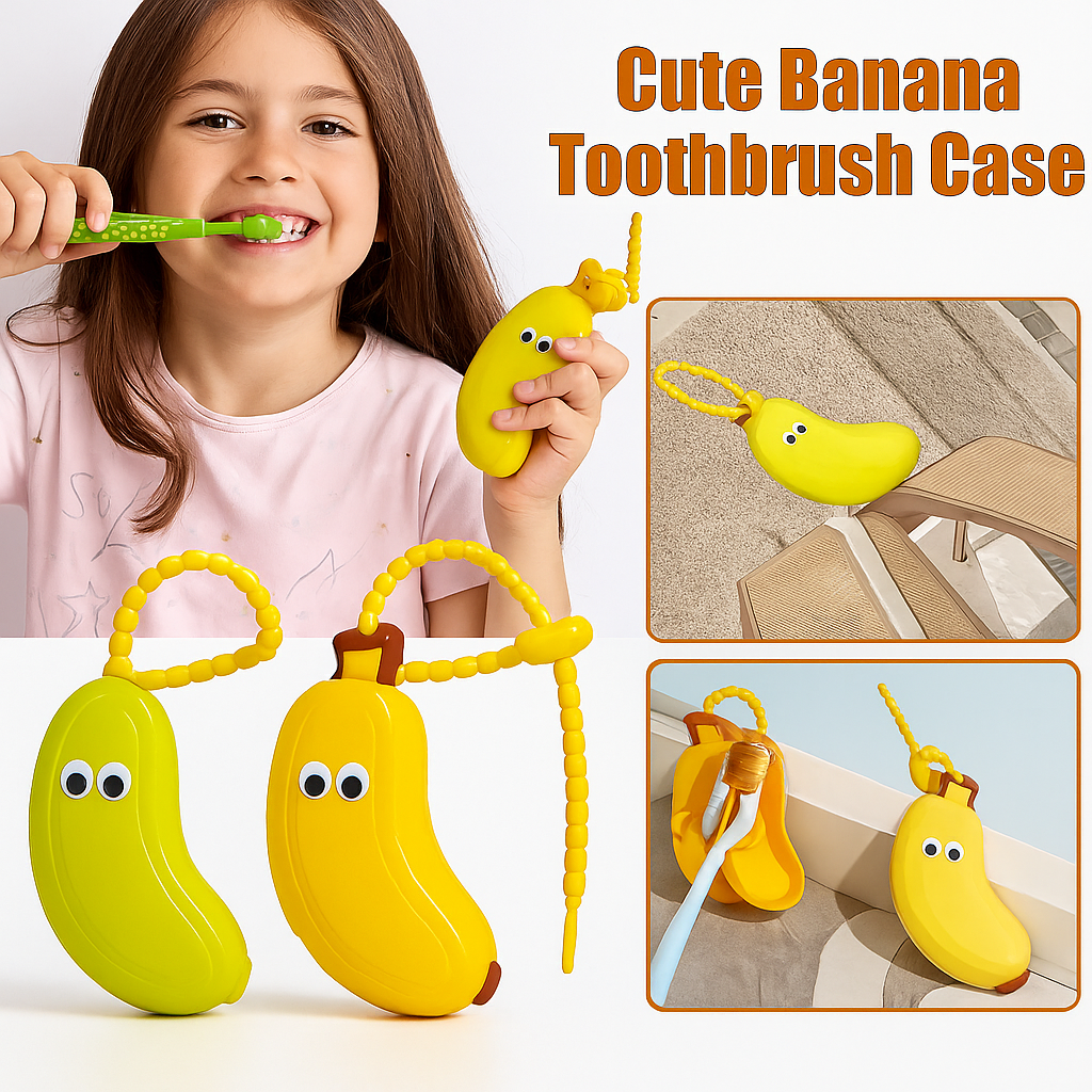 Portable Banana Toothbrush and Toothpaste Case – Travel Dustproof Storage Box, Cute Protective Holder