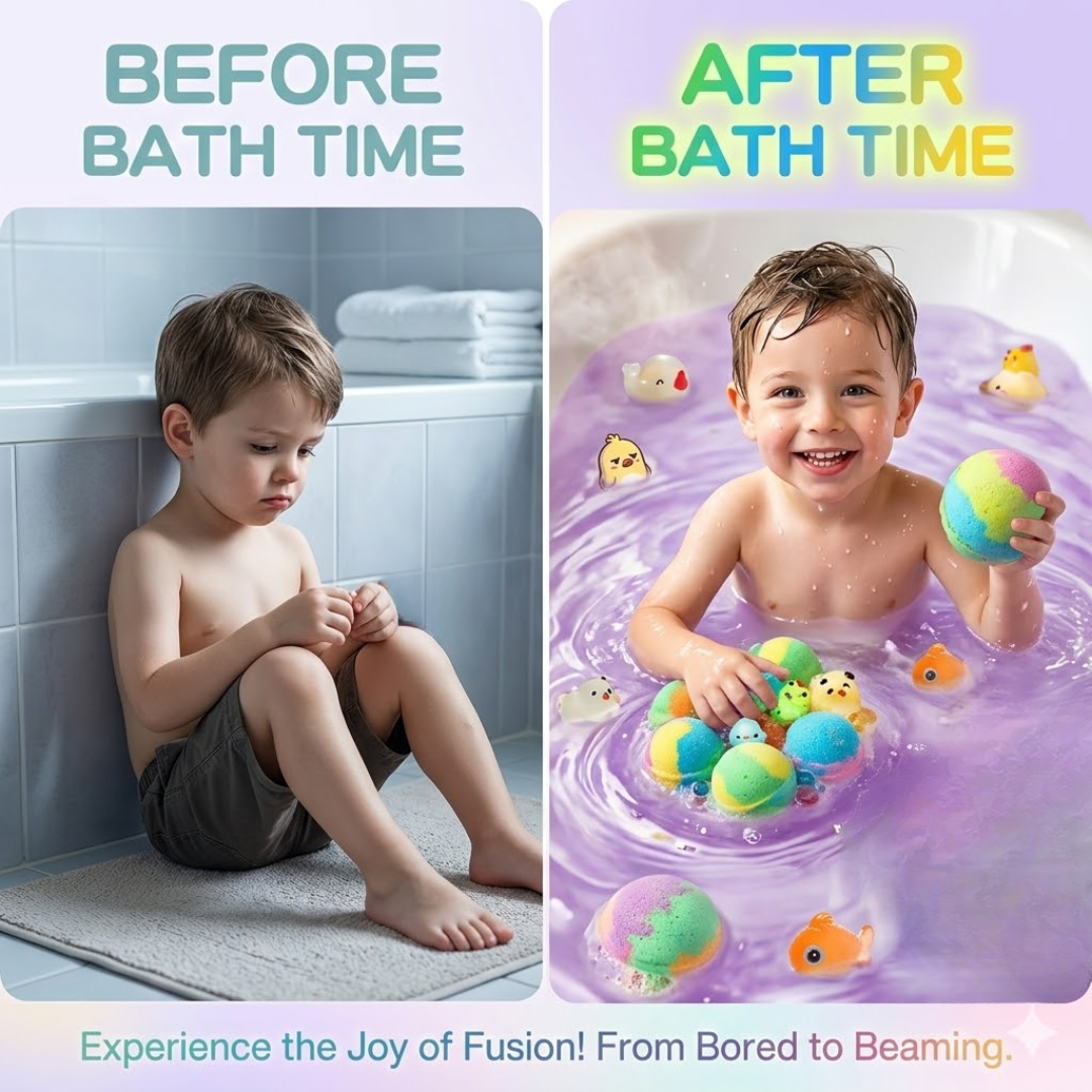 Bath Bombs for Kids with Surprise Inside, 24 Pack Natural Organic Kids Bubble Bath Fizzy for Girls Boys with Bath Toys Inside