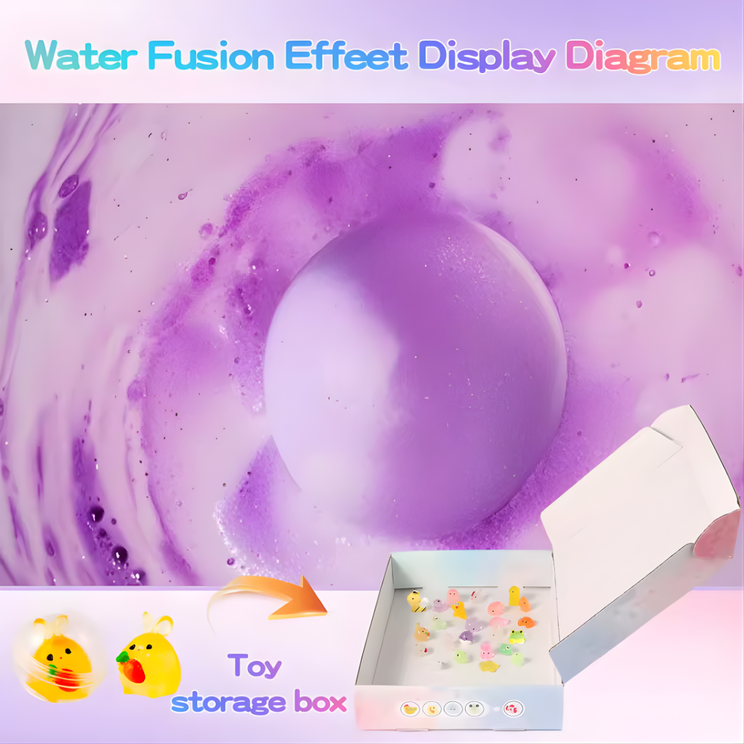 Bath Bombs for Kids with Surprise Inside, 24 Pack Natural Organic Kids Bubble Bath Fizzy for Girls Boys with Bath Toys Inside