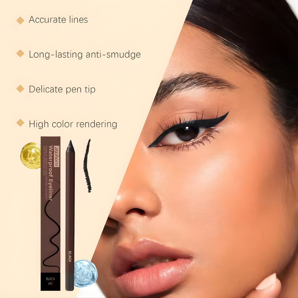 Brown Eyeliner Pencil Waterproof Sweatproof Long Lasting Easy to Color Smooth Soft Gel Eyeliner Pencil Eye Makeup Set