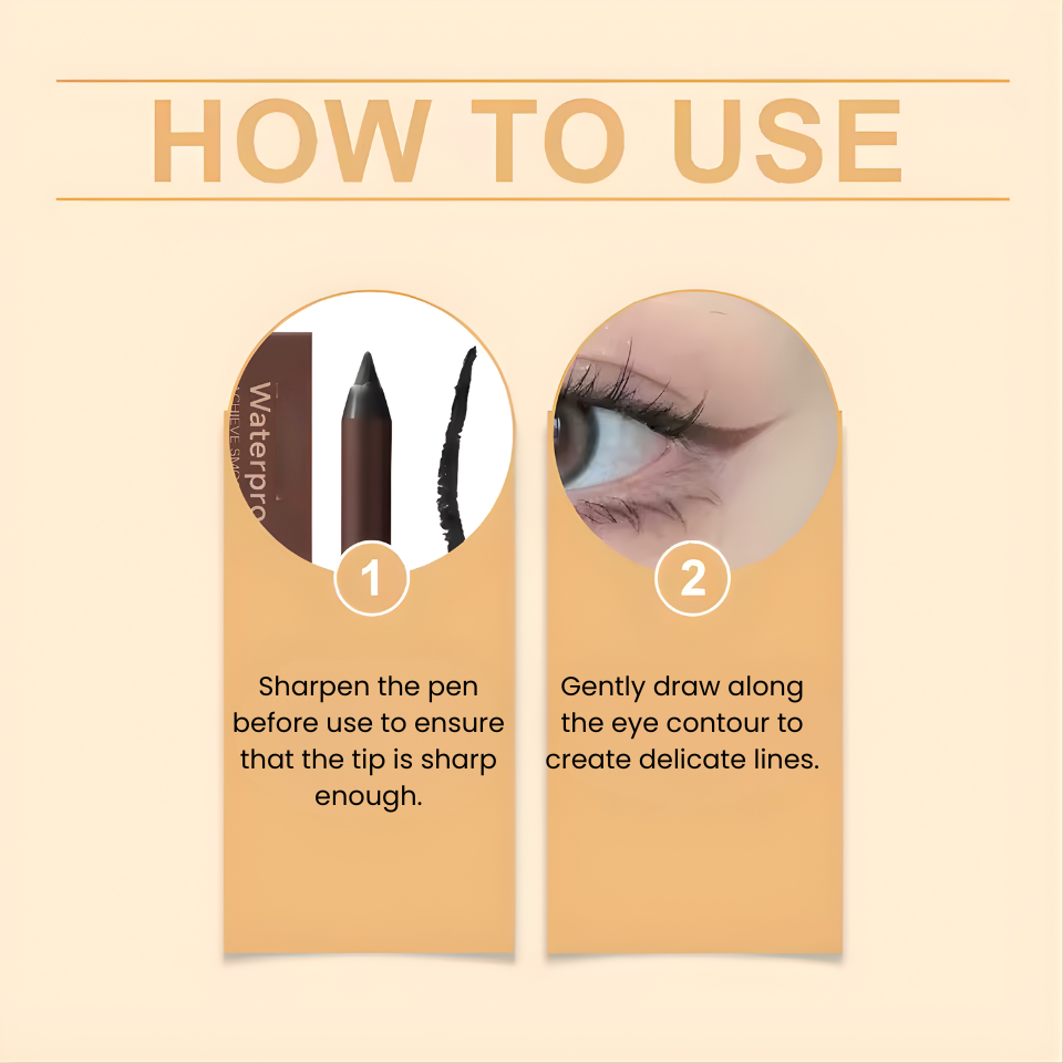 Brown Eyeliner Pencil Waterproof Sweatproof Long Lasting Easy to Color Smooth Soft Gel Eyeliner Pencil Eye Makeup Set