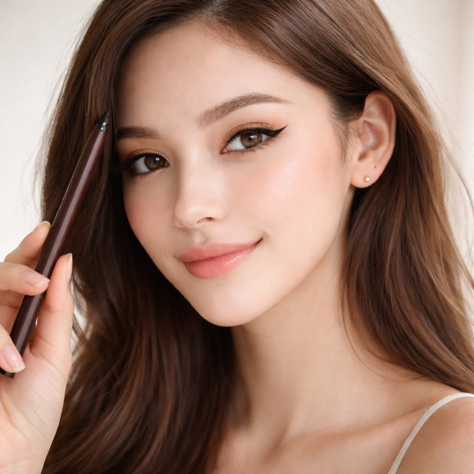Brown Eyeliner Pencil Waterproof Sweatproof Long Lasting Easy to Color Smooth Soft Gel Eyeliner Pencil Eye Makeup Set