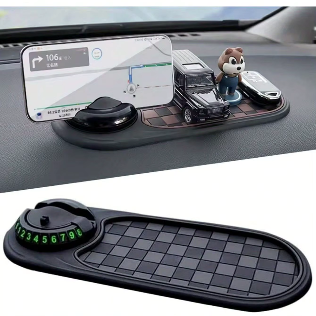 Car Phone Holder Dashboard Anti Slip Mat 360 Rotation Universal Mount Parking Number Plate Multifunctional Interior Accessories