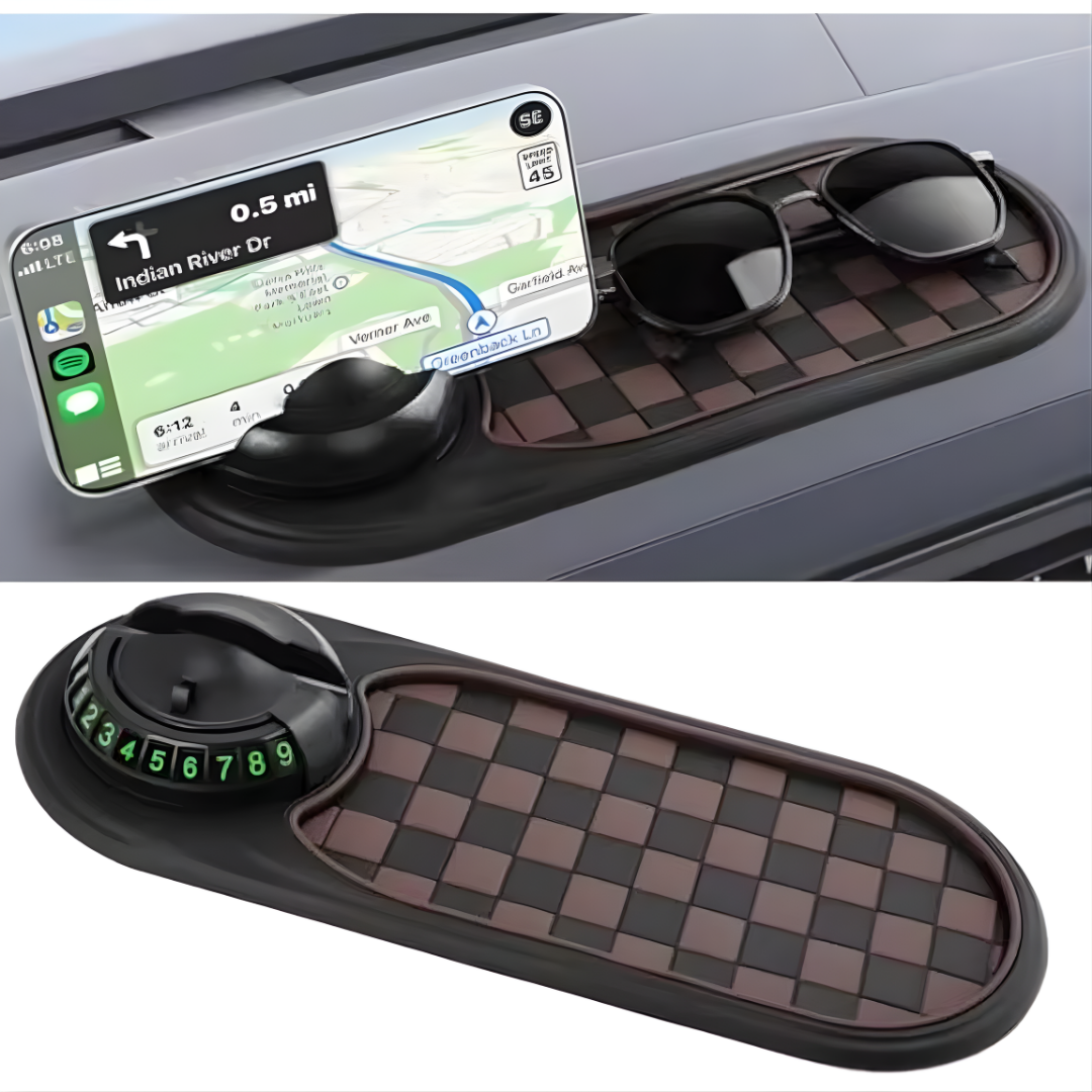 Car Phone Holder Dashboard Anti Slip Mat 360 Rotation Universal Mount Parking Number Plate Multifunctional Interior Accessories