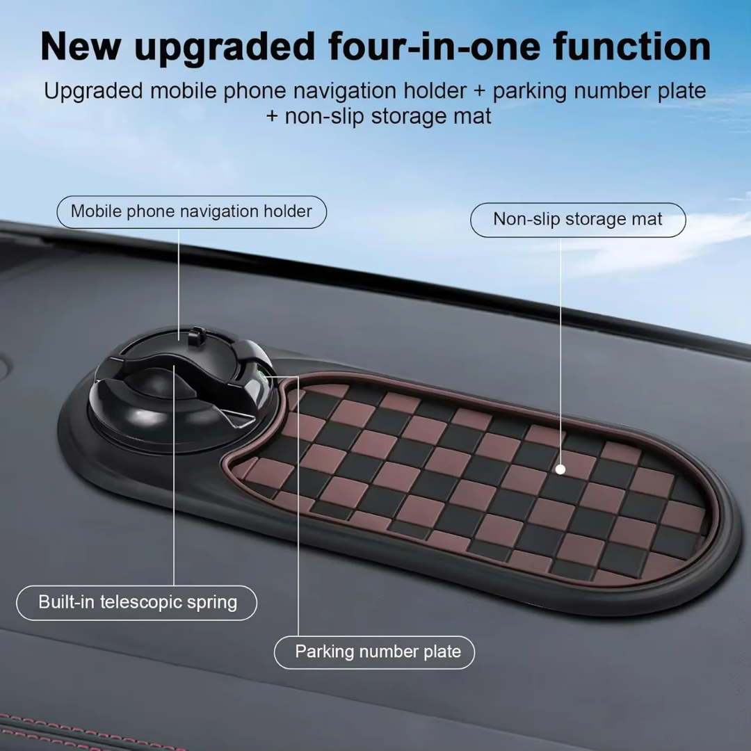 Car Phone Holder Dashboard Anti Slip Mat 360 Rotation Universal Mount Parking Number Plate Multifunctional Interior Accessories