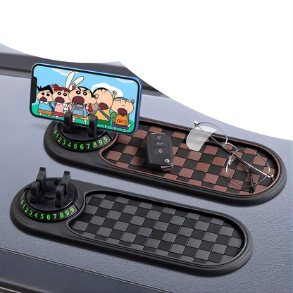 Car Phone Holder Dashboard Anti Slip Mat 360 Rotation Universal Mount Parking Number Plate Multifunctional Interior Accessories