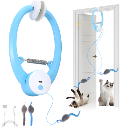Cat Toys Electric Door Hanging Cat Toy Interactive Cat Toy USB Rechargeable Self Play Toy Retractable Kitten Toys