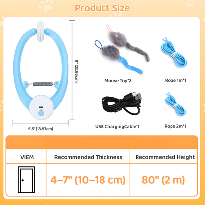 Cat Toys Electric Door Hanging Cat Toy Interactive Cat Toy USB Rechargeable Self Play Toy Retractable Kitten Toys
