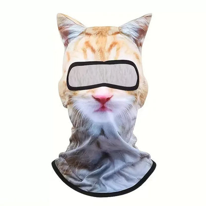 3D Cat Ski BalaclavaAnimal Face Covering Full Face Hood Masque Cute AnimalBalaclava Motorcycle Motocross Ski Snowboard Musk