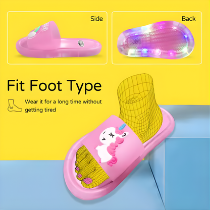 Children‘s Boys Girls Slippers Cartoon Animals Prints Shoes Lighted Fashion Cute Shoes Bathroom Kids Toddler Slippers
