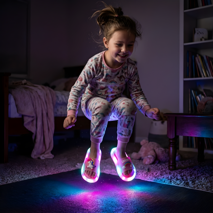 Children‘s Boys Girls Slippers Cartoon Unicorn Animals Prints Shoes Lighted Fashion Cute Shoes Bathroom Kids Toddler Slippers