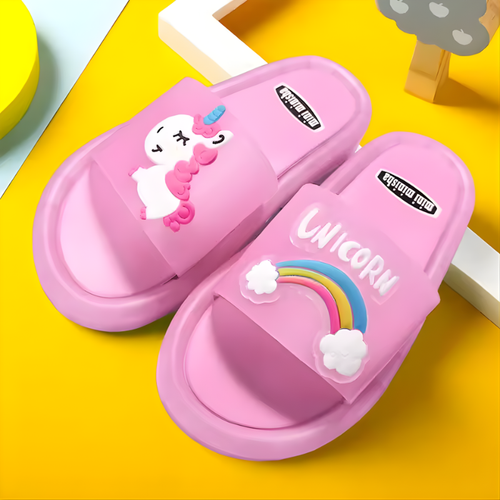 Children‘s Boys Girls Slippers Cartoon Unicorn Animals Prints Shoes Lighted Fashion Cute Shoes Bathroom Toddler Slippers