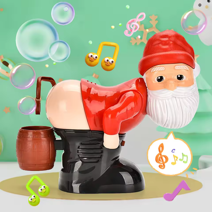 Christmas Santa Claus Bubble Machine with Music & Light Farting Soap Bubble Toy Electric Santa Butt Bubble Blower Xmas Kids Gift
