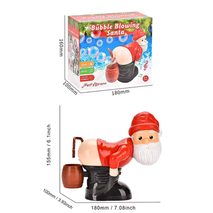 Christmas Santa Claus Bubble Machine with Music & Light Farting Soap Bubble Toy Electric Santa Butt Bubble Blower Xmas Kids Gift