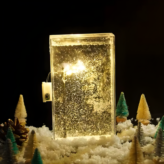 2025 Christmas Crafts Snowy Night Lamp Decor Arts And Crafts Night Street Lamps for Girls Snow Scene Night Light Desk Light