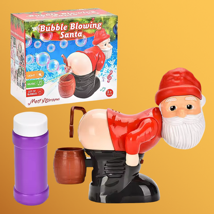 Christmas Santa Claus Bubble Machine with Music & Light Farting Soap Bubble Toy Electric Santa Butt Bubble Blower Xmas Kids Gift