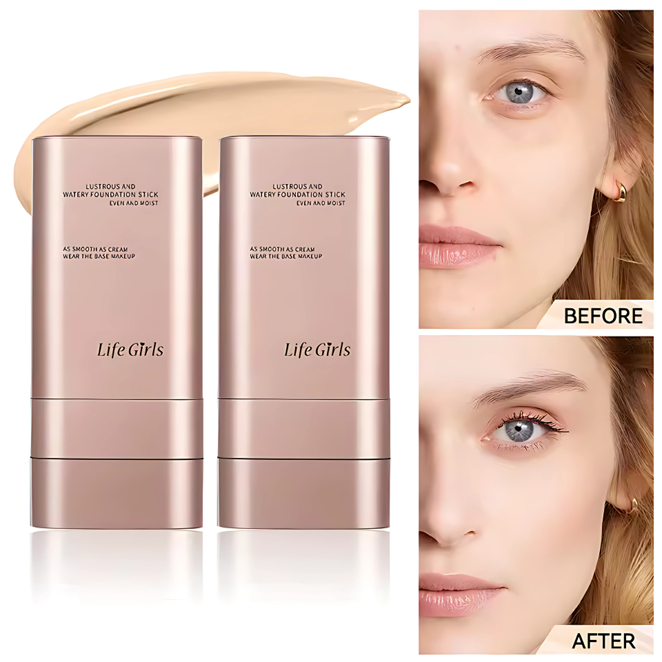 , Bling, Radiance, Thin and Lightweight Double-Ended Makeup Foundation That Can Be Rotated for Easier Application, with Its Own Brush for Waterproofing, Making It Easy to Apply Makeup and Suitable for Beginners