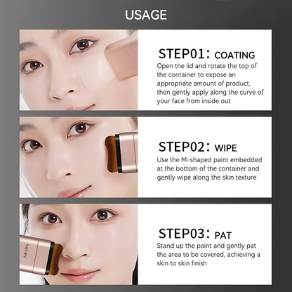 , Bling, Radiance, Thin and Lightweight Double-Ended Makeup Foundation That Can Be Rotated for Easier Application, with Its Own Brush for Waterproofing, Making It Easy to Apply Makeup and Suitable for Beginners