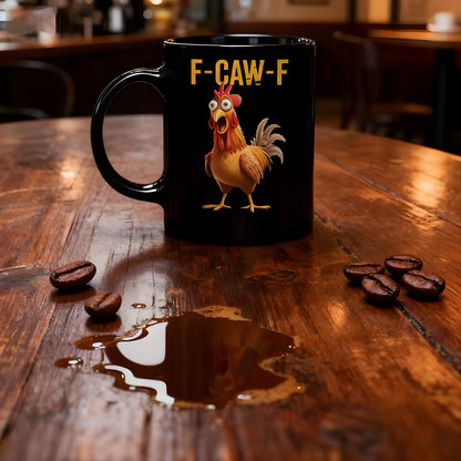 Coffee Mug Ceramic Funny F-Caw-F Chicken FCAWF Coffee Cup Mugs Farmhouse Themed Mug Animal Tea Cup Christmas Gift For Friends