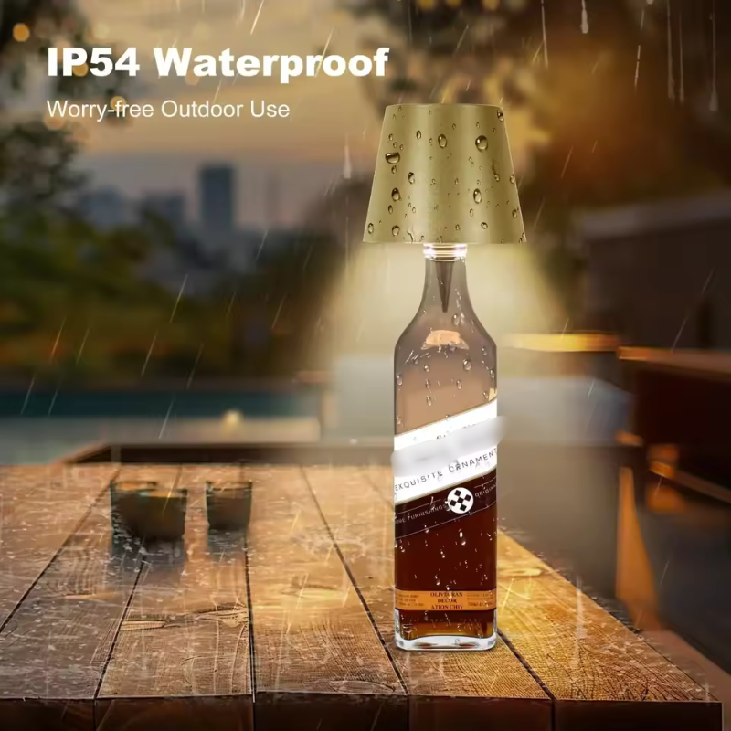 Creative Touch Control LED Wine Bottle Lamp Vases Decor Table Lamp Rechargeable Ambient Night Light for Bar Club Cafe Hotel Home