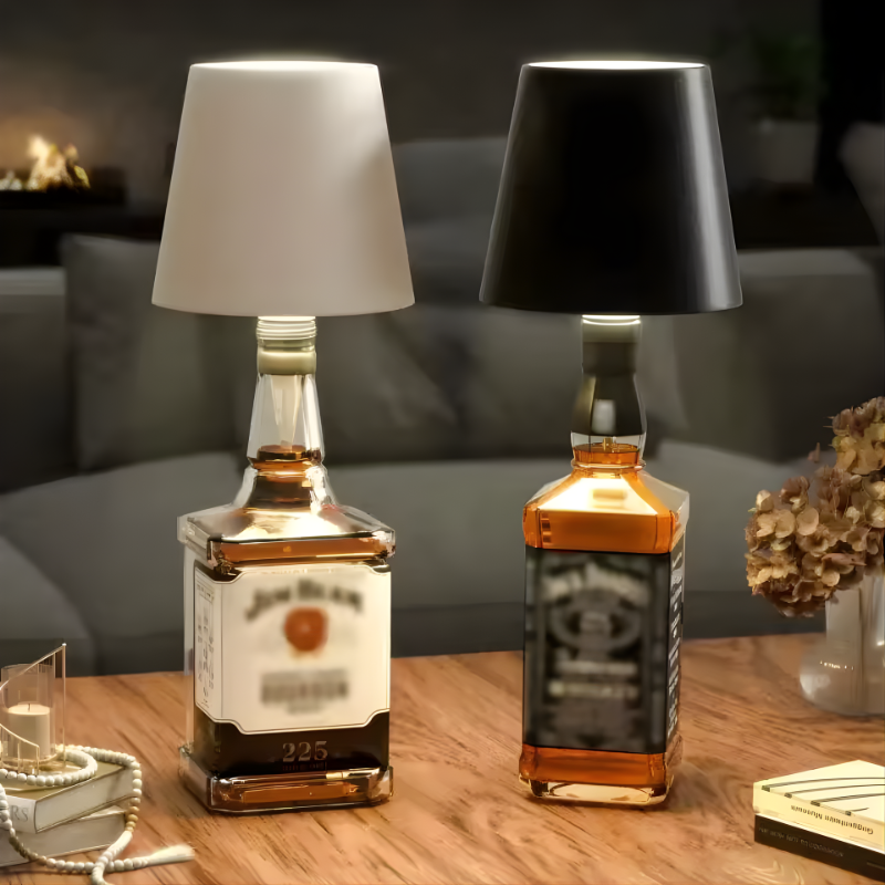 Creative Touch Control LED Wine Bottle Lamp Vases Decor Table Lamp Rechargeable Ambient Night Light for Bar Club Cafe Hotel Home