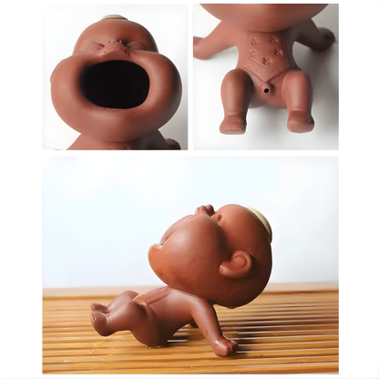 Cute Purple Sand Urine Boy Tea Pet Household Can Raise Tea Table Ornaments Fun Peeing Doll Tea Toy Set Accessories