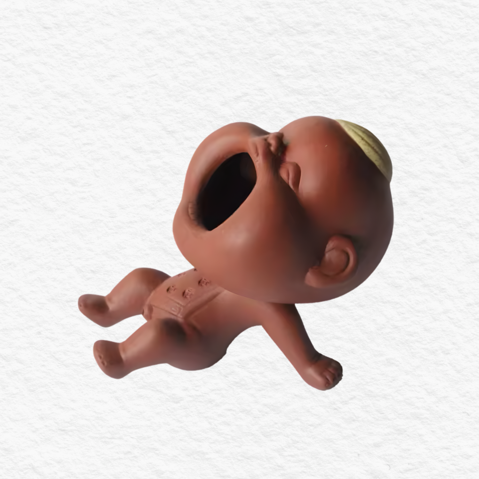 Cute Purple Sand Urine Boy Tea Pet Household Can Raise Tea Table Ornaments Fun Peeing Doll Tea Toy Set Accessories