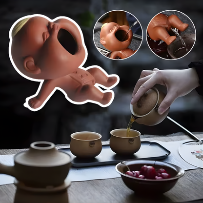 Cute Purple Sand Urine Boy Tea Pet Household Can Raise Tea Table Ornaments Fun Peeing Doll Tea Toy Set Accessories
